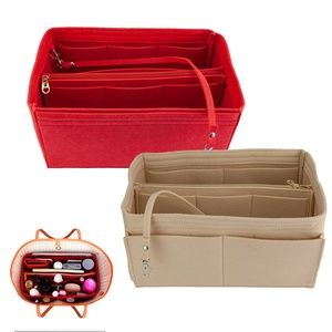 2 x Felt Fiber Cosmetic Makeup Storage Bag Handbag